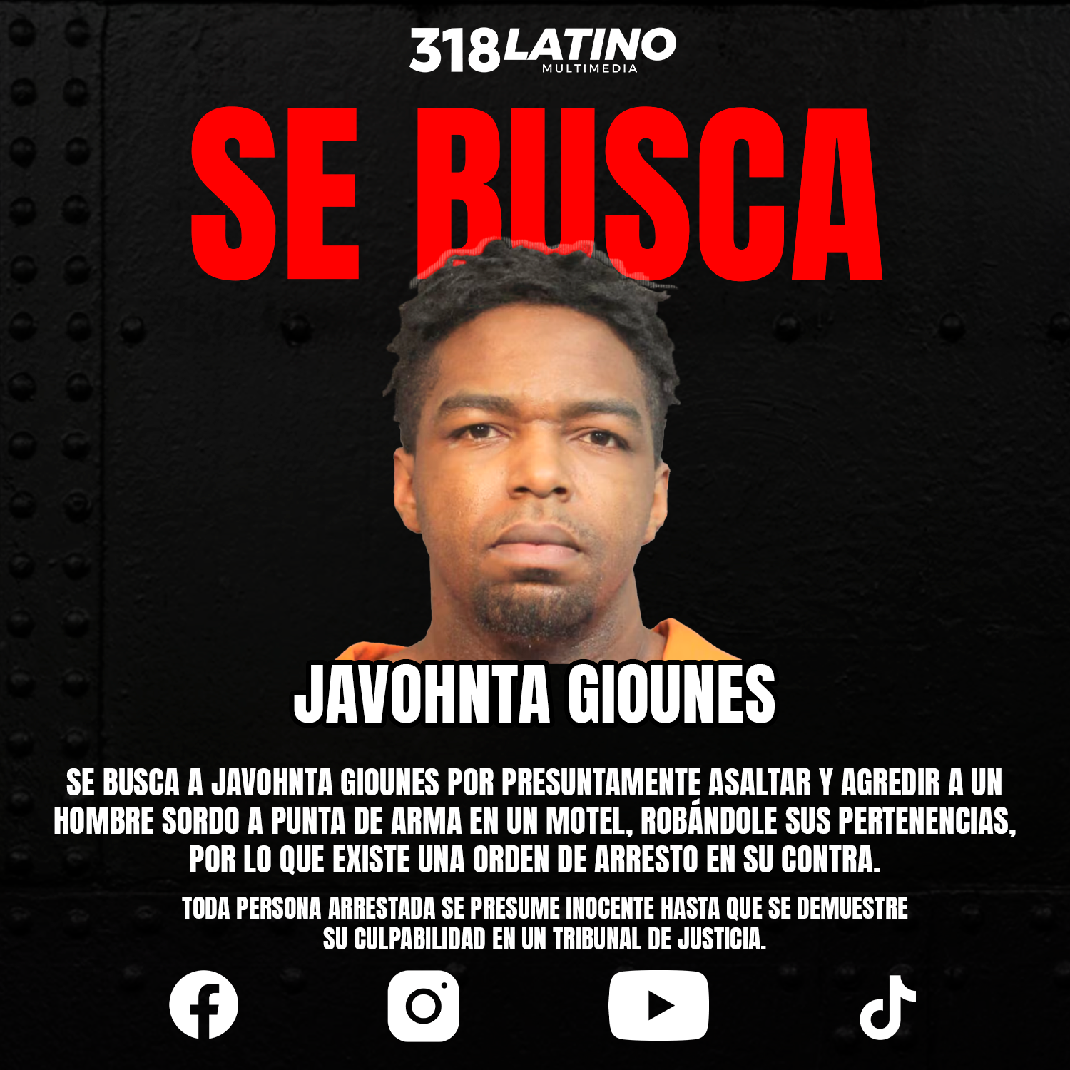 Buscan a hombre en Shreveport por asaltar a persona sorda