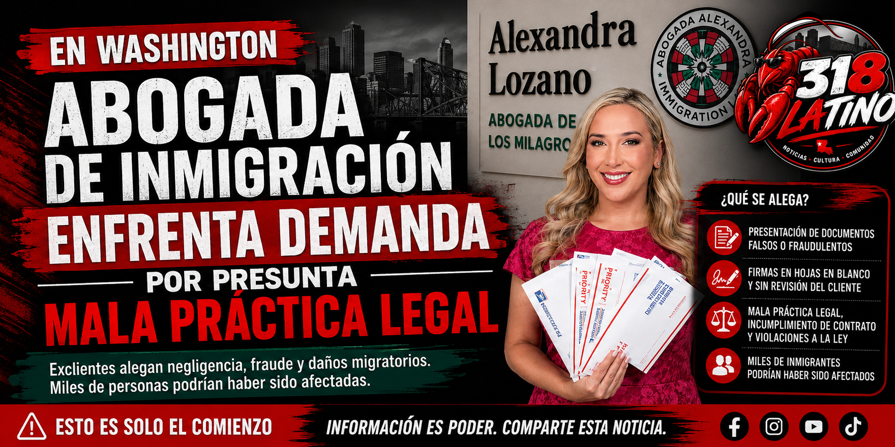 Abogada de inmigración en Washington enfrenta demanda por presunta mala práctica legal